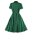 thumbnail image 3 of Femmes Rétro1950 Manches Courtes Robe Rayée Noeud Papillon Vintage Cocktail Retour une Ligne Swing Midi Robe, 3 of 3