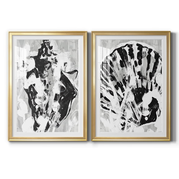Wexford Home Ocean Inkblot I Premium Framed Print, 30.5" x 42.5" - Ready to Hang, Gold (Set of 2)