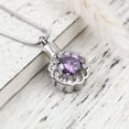 thumbnail image 6 of Round Purple Beautiful Crystal Rhinestone Flower Cremation Urn Necklace for Ashes Stainless Steel Memorial Pendant Keepsake Jewelry with Free Funnel Kit and Velvet Jewelry Box, 6 of 12