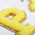 thumbnail image 5 of 3 Pack Chenille Iron On Glitter Varsity Letter "P" Patches - Yellow Chenille Fabric With Gold Glitter Trim - Sew or Iron on - 5.5 cm Tall, 5 of 8