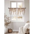 thumbnail image 3 of Eucalyptus Leaves Sheer Curtains 45 Inch Length 2 Panels Set Window Treatments, Brown Summer Botanical Weeping Rod Pocket Semi Curtains for Living Room/Bedroom/Kitchen Décor, 104"W x 45"L, 3 of 7