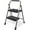 2-Step, variant on 2 Step Ladder, PETGLE 2 Lightweight Folding Step Stool with Wide Anti-Slip Pedal and Comfort Handgrip, Lightweight 500 lbs Portable Steel Ladder Multi-Use Household and Office, Grey