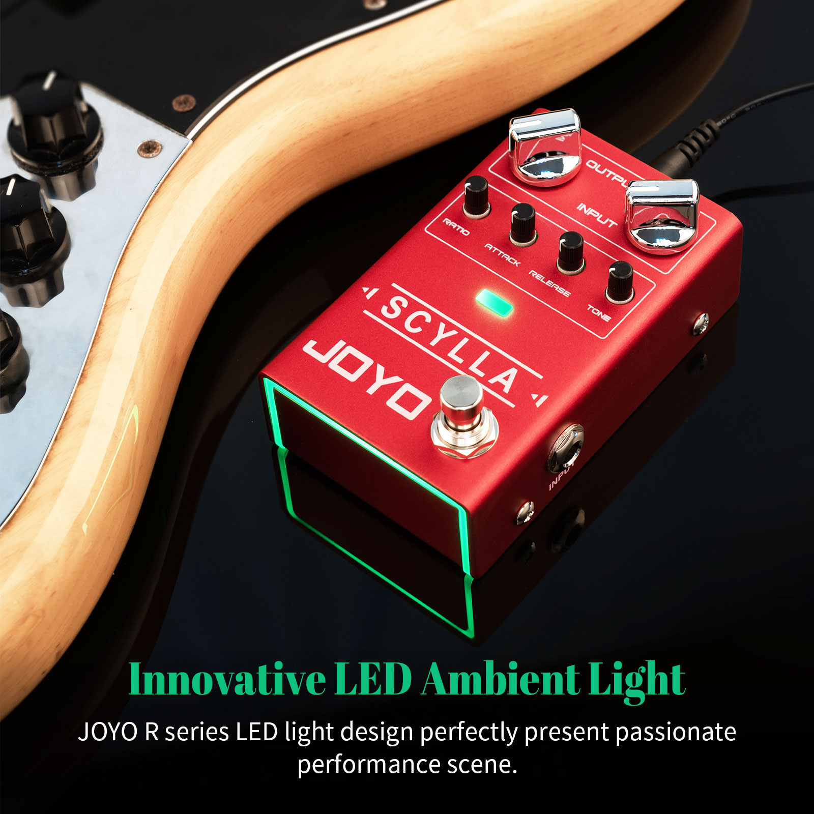 JOYO R-27 Bass Compressor Guitar Effect Pedal with Low Noise High Dynamic Control