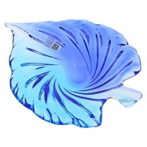 GlassOfVenice Murano Glass Sommerso Leaf Bowl - Aqua Blue