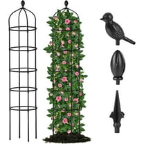 Garden Obelisk Trellis for Climbing Plants Outdoor 6.7 Ft Rose Bush Round Trellis for Pots Rustproof Metal Plant Flower Trellises for Clematis Vine Jasmine Support Outdoor