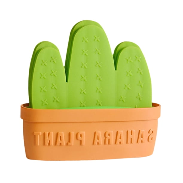 Posavasos divertidos con forma de planta, fáciles de limpiar, resistentes a las manchas y al calor, para hoteles, restaurantes. Marrón