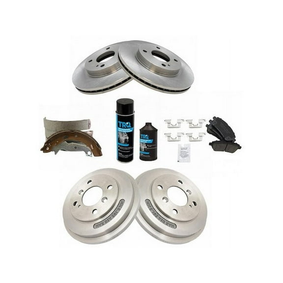 Brake Pad Rotor Shoe Drum Kit - Compatible with 2011 - 2016 Ford Fiesta 1.6L 4-Cylinder 2012 2013 2014 2015