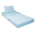 thumbnail image 3 of College Dorm 100% Jersey Knit Cotton Twin Extra Long Sheets 4 Piece Set (Light Blue), 3 of 3