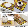thumbnail image 4 of Washable Rubber Sunflower Cute Floral Dish Drying Mats for Kitchen Counter Home Large Coffee Bar Pad Accessories and Decor for Utensils Stemware 19.5''x12'', 4 of 7
