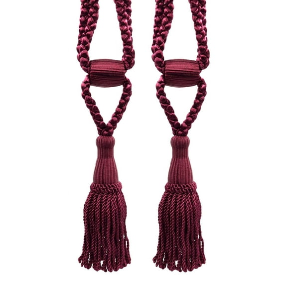 DECOPRO Beautiful Curtain & Drapery Tassel Tieback, Adjustable Cord Length with Elegant Bullion Design, Tassel Length 5 1/2" (14cm), Spread 24" (61cm) # TBC055SPR24, #E10 Set of 2