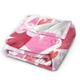 thumbnail image 2 of DouZhe Ultra-Soft Micro Fleece Lightweight Flannel Bed Blanket, Pink Graffiti Love Print Cozy Warm Throw Blankets, 80"x60", 2 of 7