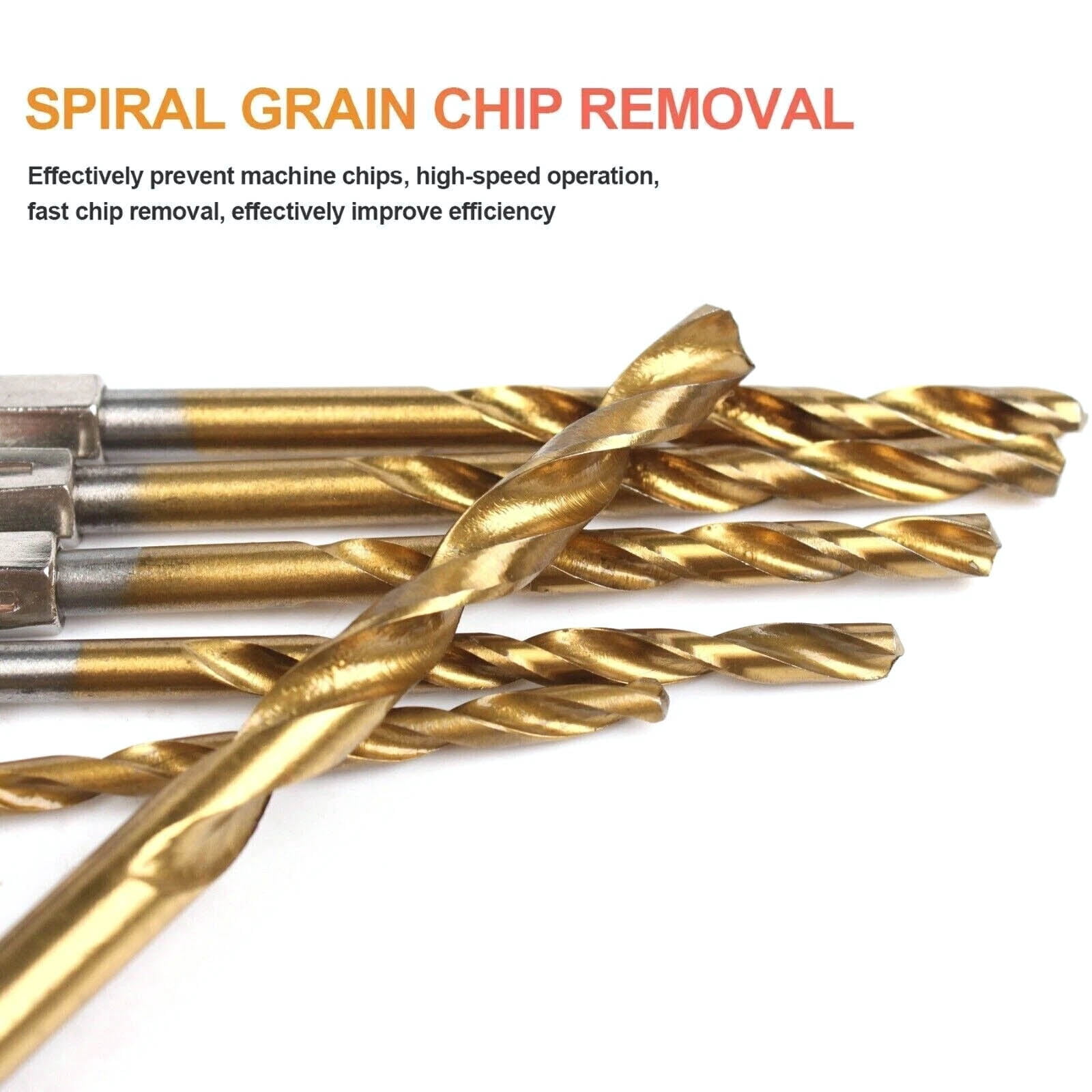 ARCADORA Titanium Coated HSS Drill Bit Set 135 Degree Split Point 1/4 Hex Shank For Metal Wood Plastic DIY Drilling