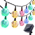 thumbnail image 1 of Solar Globe String Lights, 12ft 20 LED Outdoor Bulb String Lights, Waterproof 8 Modes Solar Patio Lights for Garden, Gazebo, Yard, Party Decorations (Multicolor), 1 of 5