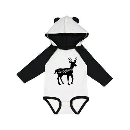 

Inktastic Pennsylvania Black Deer Silhouette Gift Baby Boy or Baby Girl Long Sleeve Bodysuit