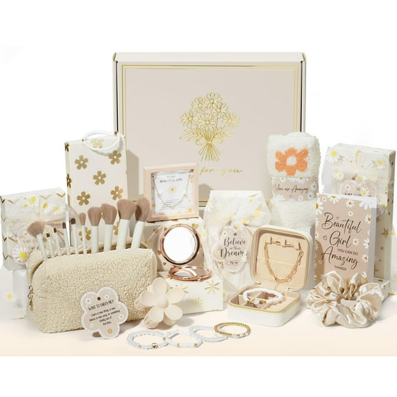 Set de regalo de cumpleaños Qinline para niñas adolescentes con bolsa de maquillaje