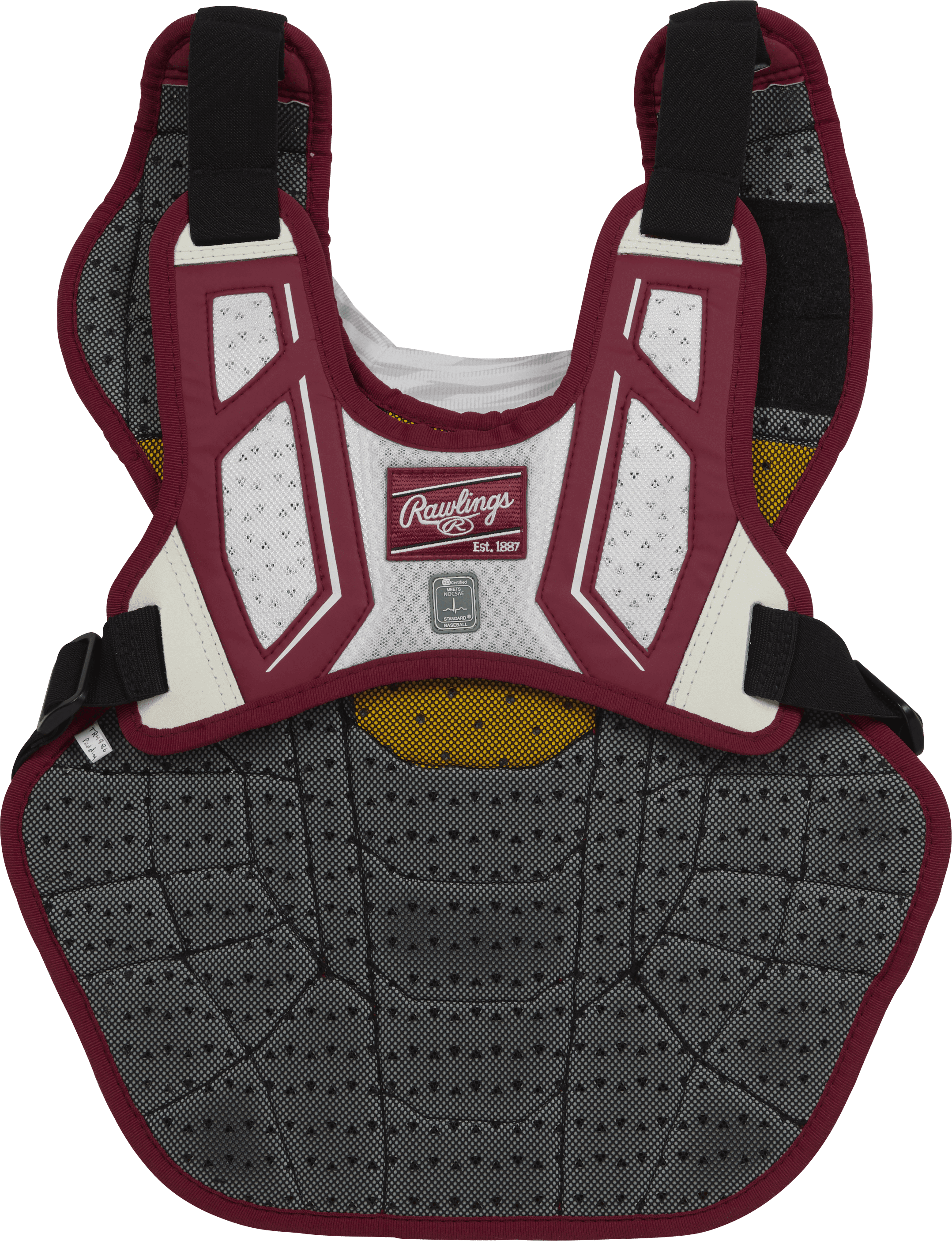 Rawlings Velo Baseball Adult Chest Protector | Cardinal/White | Adult