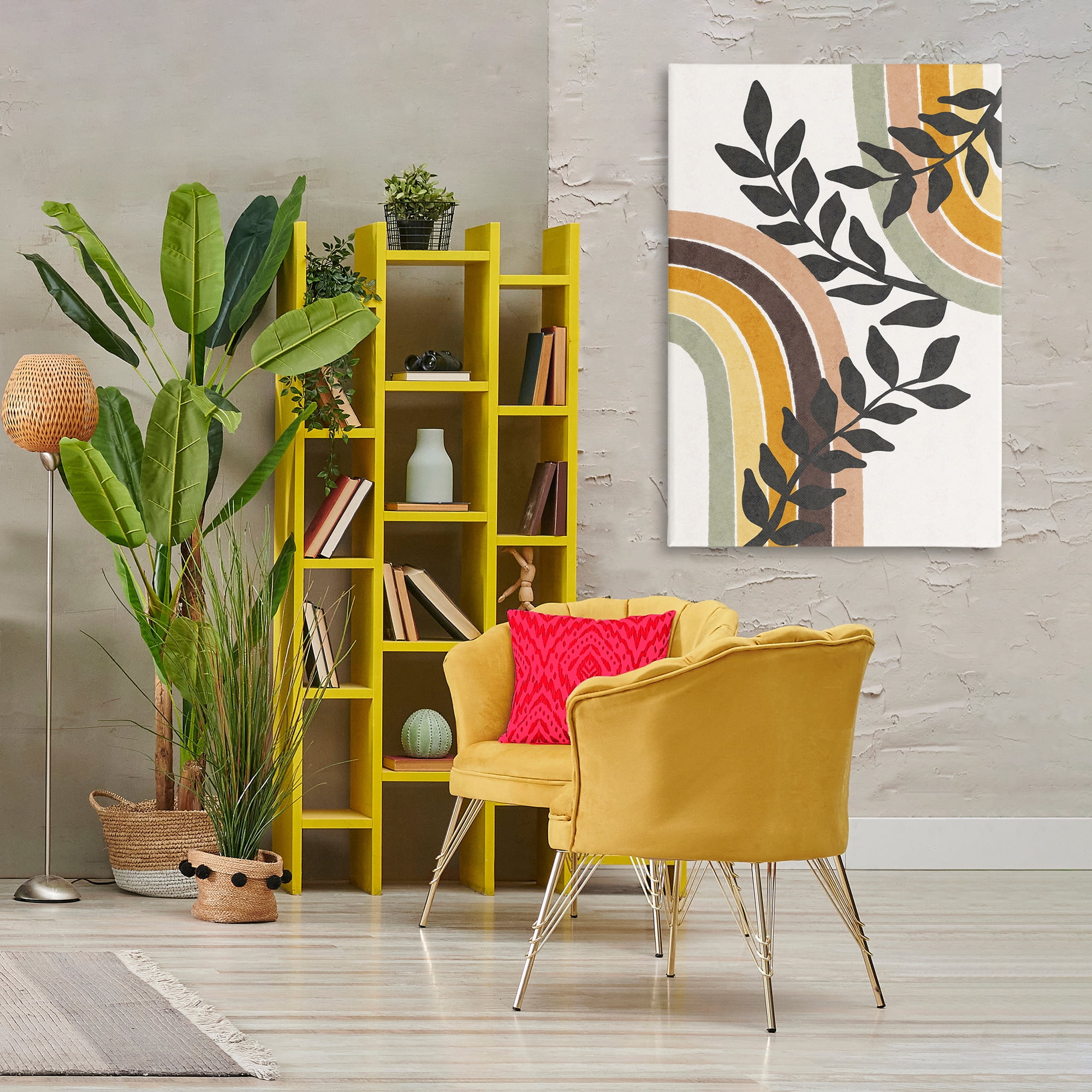 Stupell Industries Vine Swathed Rainbows Plants & Flowers Painting Wrapped Canvas Art Print Wall Art, 30 x 45