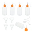 thumbnail image 1 of Uxcell 5Pcs Botella de Exprimir con Punta de Aguja, Botellas Aplicadoras de Pegamento de 50ml/1.69oz para Manualidades en Papel, Pintura, Aceite, Tinta (Naranja, con 5 Embudos), 1 of 7