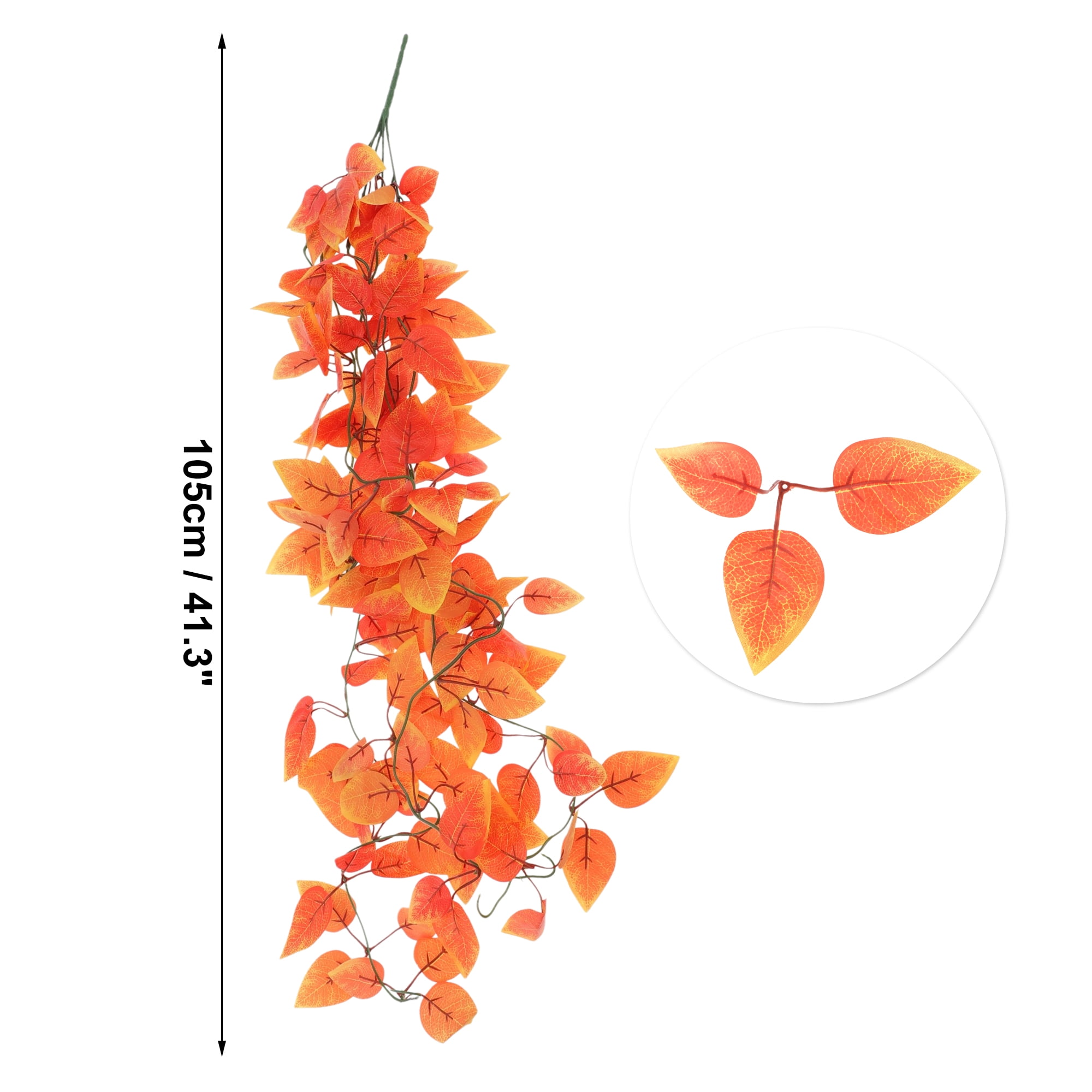 Unique Bargains 2pcs Fake Autumn Plants 41.34" Faux Autumn Leaves