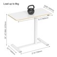 thumbnail image 2 of C Shape Mobile Standing Desk, Height Adjustable Overbed Table Laptop Desk for Hospital Office Home, Portable Bedside Sofa Side Table with Hidden Wheels, 2 of 9
