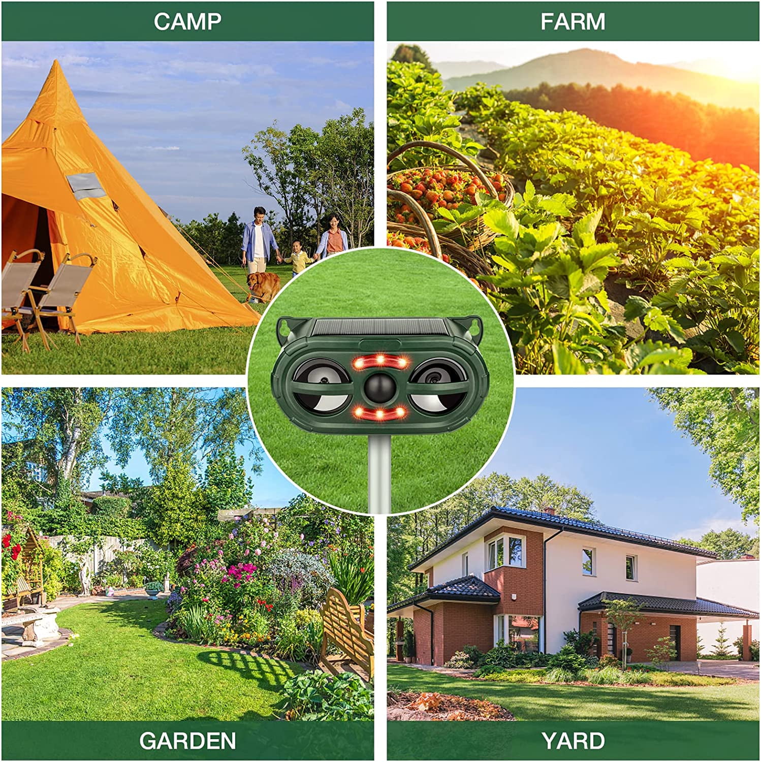 Ultrasonic Animal Repeller,Solar Pest Animal Repellent Outdoor,Squirrel Repellent,Animal Deter Devices Outdoor,Cat Repeller with Motion Sensor & Flashing Light (1 Pc)