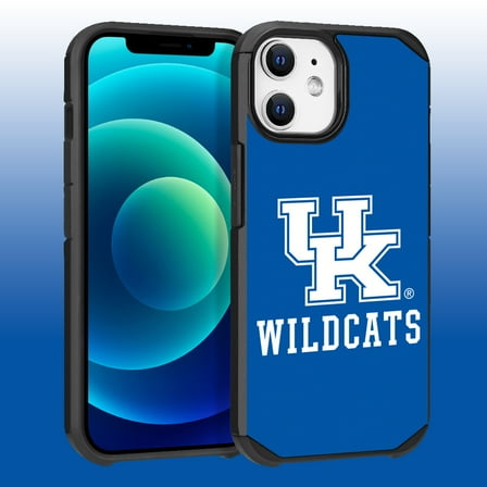 Apple iPhone 12 (6.1) / iPhone 12 Pro (6.1) - Licensed NCAA University of Kentucky Wildcats logo on Light Blue Textured Dual Layer Case