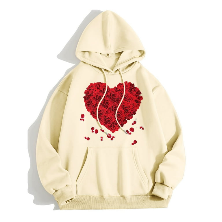 Hoodies for Men Thick Men Women Valentine s Day Graphic Hooded