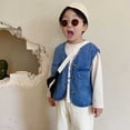 thumbnail image 5 of URMAGIC Toddler Kids Denim Waistcoat Jacket Cardigan Vest Sleeveless Coat for Baby Girls Boys, 5 of 8