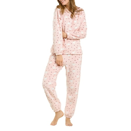 

Unique Bargains Women s Winter Loungewear Sleepwear Flannel Pajama Set