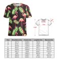 thumbnail image 2 of Flamingo Pattern Womens Tops Women's Fashion Casual Short Sleeve Flower Print Round Neck Pullover Top Blouse, 2 of 6