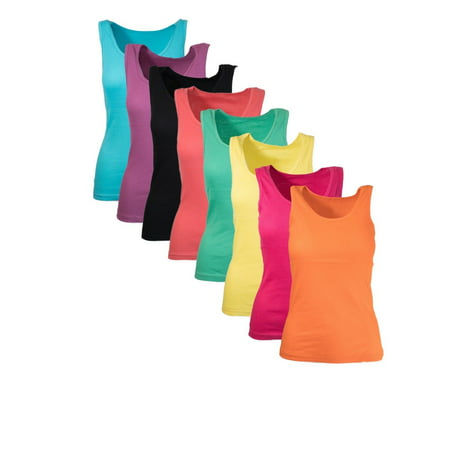 Ribbed Racerback Tank Tops Juniors Sizing Colorful (Best Ribbed Tank Top)
