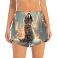 thumbnail image 2 of Balery Sunshine Cloud Kitten Pattern Women's Running Shorts with Liner 2 Pockets Elastic Workout Athletic Gym Yoga Shorts-XX-Large, 2 of 7