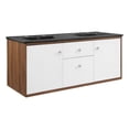 thumbnail image 1 of Modway Transmit 48" Wall-Mount Bathroom Vanity in Walnut Black, 1 of 11