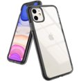 thumbnail image 1 of Fusion Compatible with iPhone 11 Case (2019) Slim Transparent Hard PC Back Shockproof Bumper Cover - Smoke Black, 1 of 5