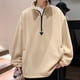 thumbnail image 1 of Blusa y camisas de cuello alto de manga larga para hombre, moda masculina, con media cremallera, color liso, manga larga, bolsillos, chaqueta de cuello alto, blusa para hombre, 1 of 4