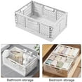 thumbnail image 3 of ERSAN-Foldable Plastic Storage Basket, Small Collapsible Crates for Organizing, Medium Stackable Folding Organizer Bins for Desk Organization for Home Kitchen Bedroom Bathroom Office, White, 3 of 4