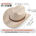 thumbnail image 2 of Sombrero vaquero Melesh Western para mujer y hombre, ala corta, color beige, 2 of 6