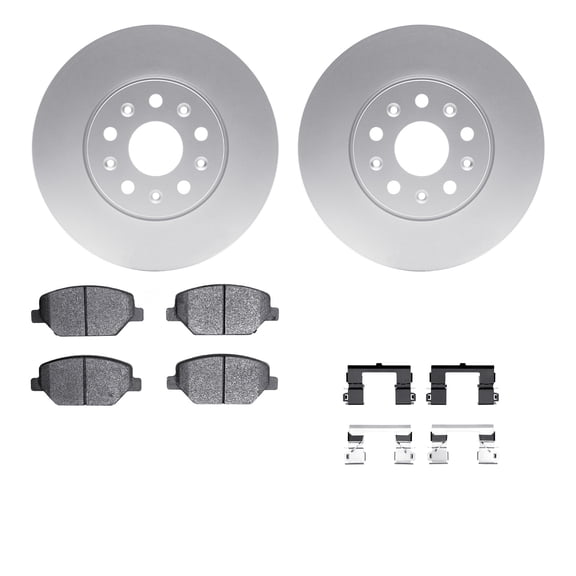 Dynamic Friction Company Front Geospec Brake Rotors with 5000 Advanced Brake Pads includes Hardware 4512-47101