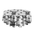 thumbnail image 5 of White Highland Cow Lemon Pattern Round Tablecloth 60"x60",Wrinkle Wipeable Table Cloth for Kitchen Dining Room Picnic Patio Party, 5 of 6