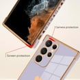 thumbnail image 2 of Compatible with Samsung Galaxy S22 Ultra 5G Case Love Heart Plating Electroplate Luxury Elegant Case Camera Protector Soft TPU Protective Corner Back Cover Galaxy S22 Ultra 5G Case -Purple, 2 of 11