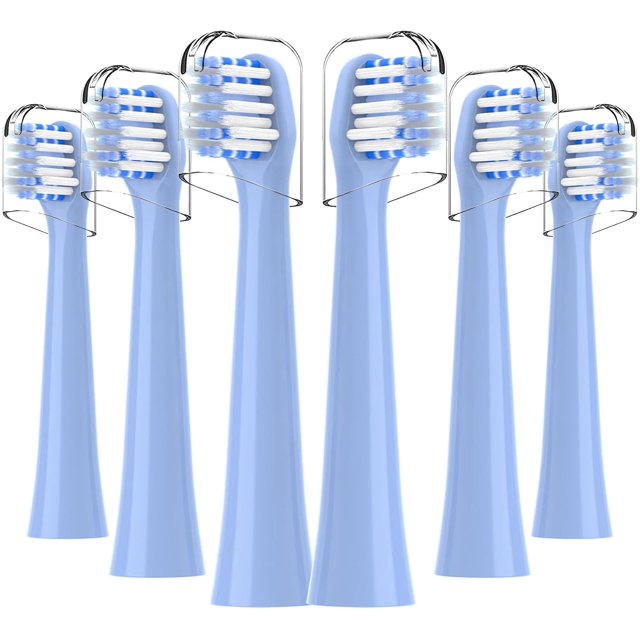 Replacement Toothbrush Heads Compatible with Colgate Hum Toothbrush - Brush Heads Replacement Compatible with Hum Smart Battery Toothbrush, Blue, 6 Pack