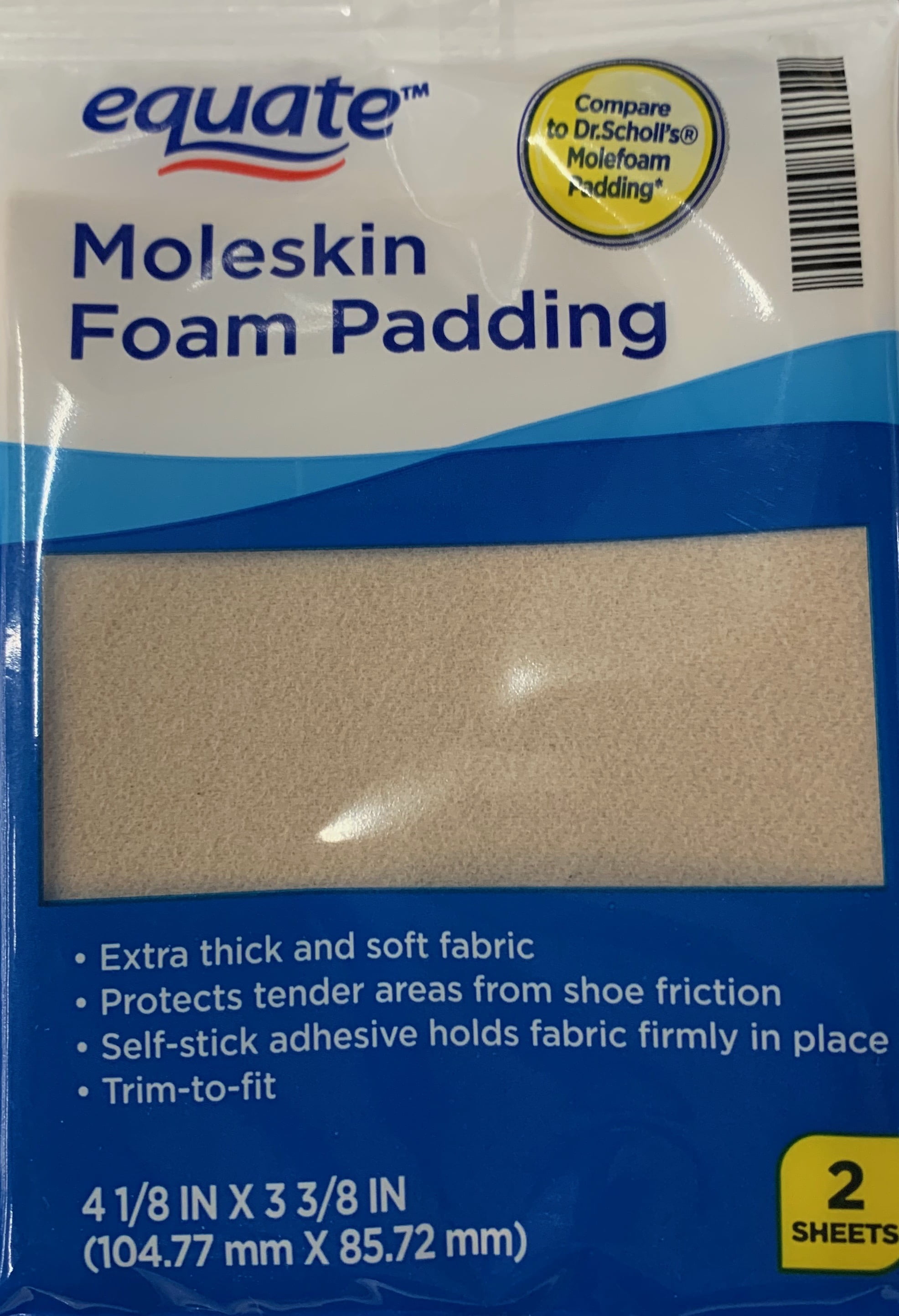 Equate Moleskin Foam Padding, 2 Count - Walmart.com
