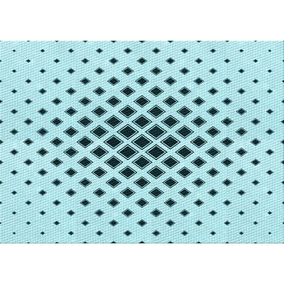 Ahgly Company Indoor Rectangle Patterned Electric Blue Area Rugs, 2' x 3'