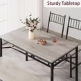 thumbnail image 3 of Ourlova Dining Table Set for 4 Kitchen Table and 2 Chairs with Storage Bench 47.2 inch Rectangular Kitchen Table Set with Wine Rack Dining Room Table Set for Small Space Apartment Rustic Gray, 3 of 8
