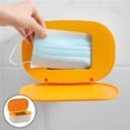 thumbnail image 3 of relayinert Stylish Desktop Countertop Mask Dispenser Storage Box with Lid Spacious Holder Plastic Baby Yellow 21x14x7.8cm 1Set, 3 of 6