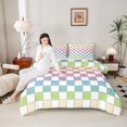 thumbnail image 4 of Castle Fairy Teens Boys Girls Geometric Plaid Bedding Comforter Set 2pcs,Abstract Gradient Twin Comforter Sets Microfiber,Mid Century Minimalist Breathable Bedding Set,Breathable Home Decor, 4 of 8