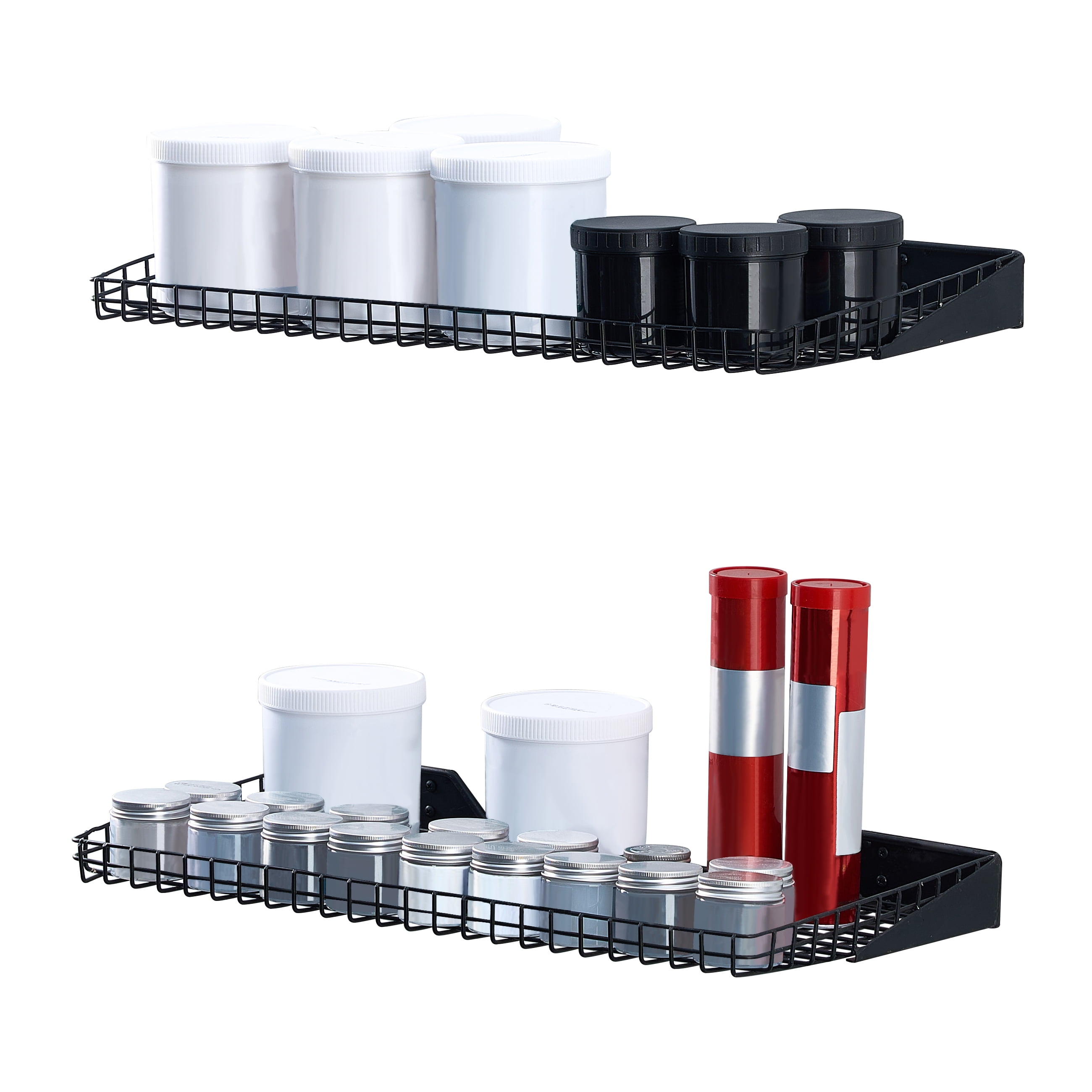 LUGO 24"x12" Garage Wall Shelves, 2 Pack, Black