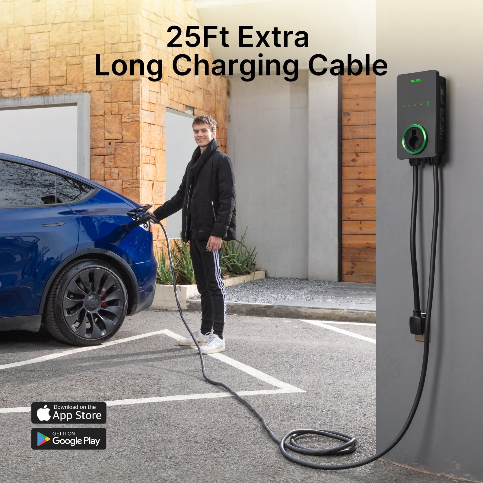 Autel Home Smart AI Level 2 EV Charger up to 40Amp, 240V, Indoor/Outdoor Fast Electric Vehicle Charging Station with Flexible 25-Foot Cable, NEMA 14-50 Plug, Dark Gray