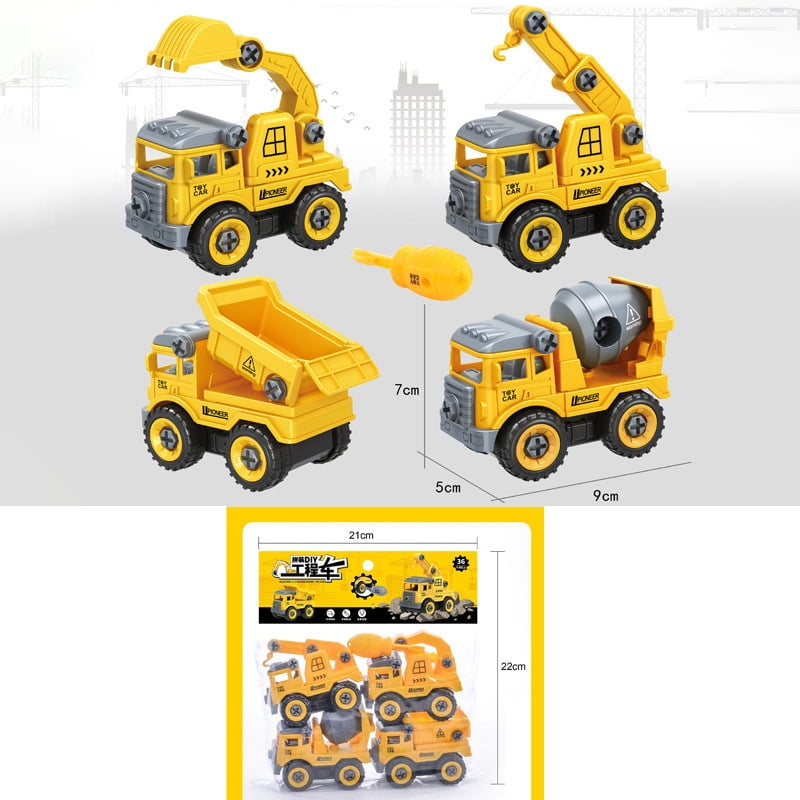 Details about   Children's Toy Car  Nut Disassembly Engineering Truck Excavator Educational Toy 