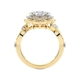 thumbnail image 2 of IGI Certified 4 Carat Princess Shape Lab Grown Diamond Engagement Ring | 14K Yellow Gold | Garden Bloom Side Stone Diamond Ring | FG-VS1-VS2 Quality Friendly Diamonds, 2 of 6
